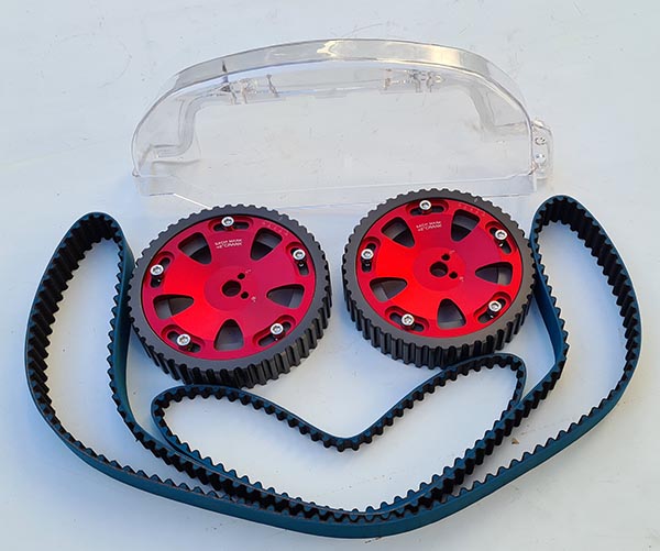 Adjustable Cam Gears Mitsubishi 4G63 EVO 1-3 and clear cover set