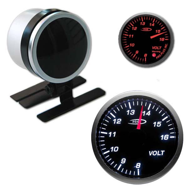 Pro+ black face volts gauge - stepper motor